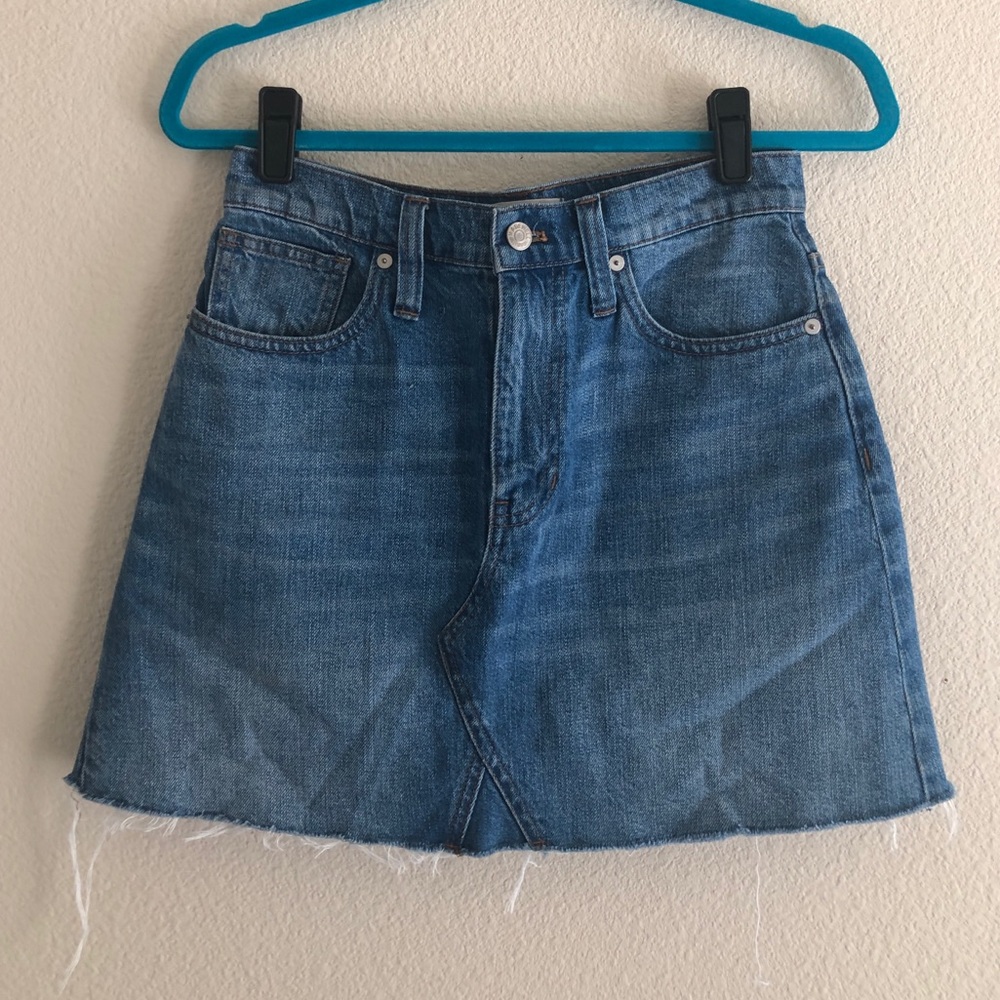 Madewell denim high waisted mini skirt